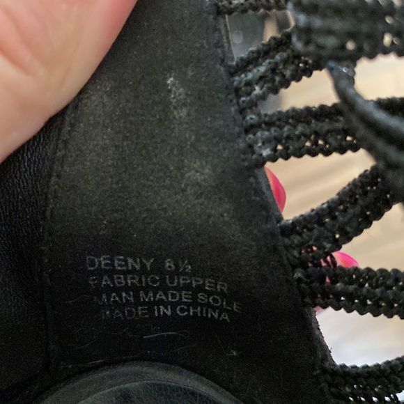 Zigisoho- Black sparkle rhinestone lattice heels- Womens size 8.5 - Picture 11 of 12